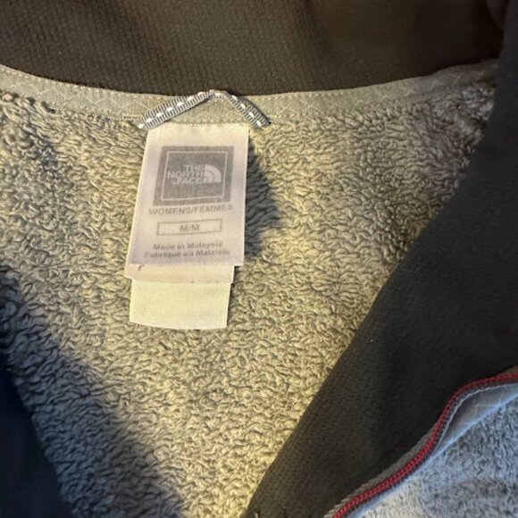 the north face 1/4 zip womens pull over grey medium front pocket fleece - Picture 4 of 9